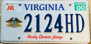 License Plate - Virginia Harley Davidson Motorcycle Owners Group