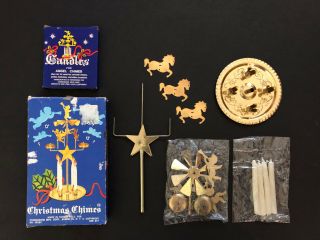 Vtg Christmas Chimes,  Mobile With Candles,  Xtra Carousel Horses