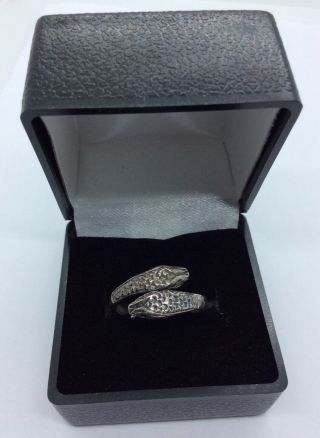 Vintage Sterling Silver Snake Ring - Size K