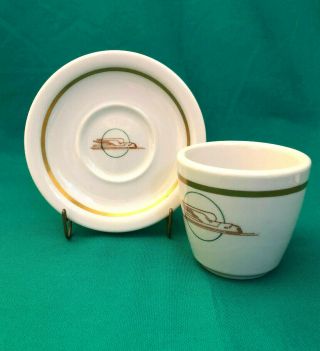 Vintage Union Pacific Winged Streamliner Railroad Cup & Saucer