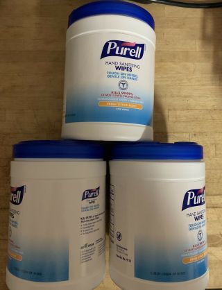 3purell Hand Sanitiesing Wipes Fresh Citrus Scent 3 Tubs 270ct Each