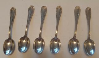 Set Of Six " Silverplate Demi - Tasse Spoons "
