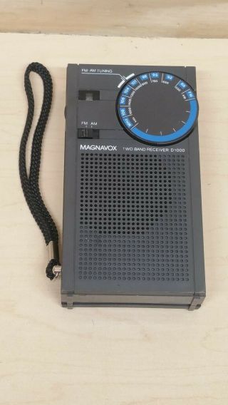 Vintage Magnavox Two Band Receiver D1000 Am/fm Pocket Radio Turn Dial