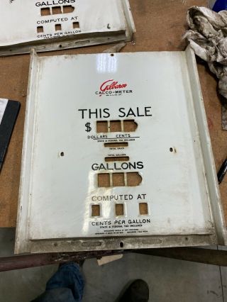 Antique Gas Pump Faceplate,  Says Gilbarco Calco - Meter,  Old Gas Plump (item 74)