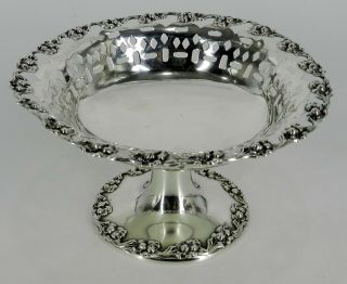 Sterling National Silver Ns Co Repousse Pierced 161 Gram Compote Bowl Not Weight