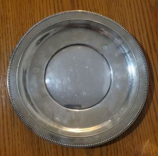 Wallace Sterling Silver Plate L116 10 " Round 8.  4 Oz Sterling Silver