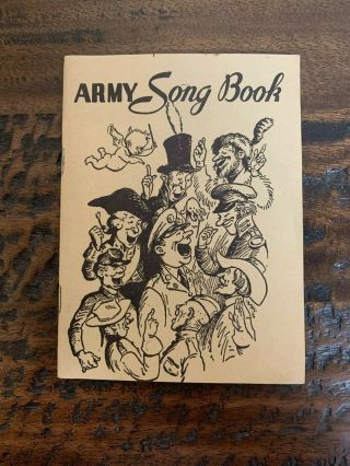 Vintage 1941 Wwii Us Army Song Book World War Ii Military Cartoon Cover