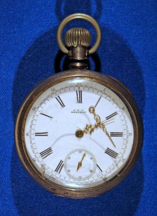 Antique 1885 American Waltham Open Face Pocket Watch Coin Silver 14s 13 Jewels