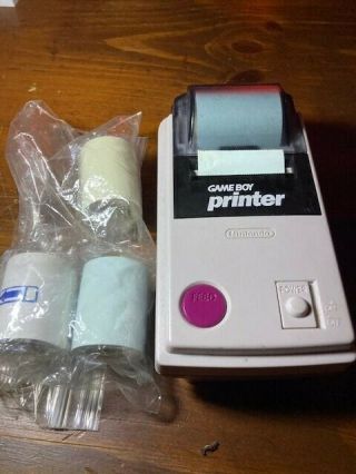 Vintage Nintendo Game Boy Printer with 4 rolls of printer paper 2