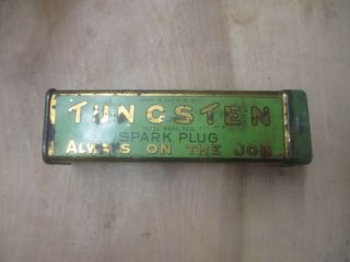 Vintage Tungsten Heavy Duty Blue Sparkplug Spark Plug W/tin Estate Find