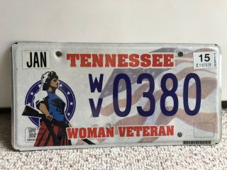 2015 Tennessee Woman Veteran License Plate