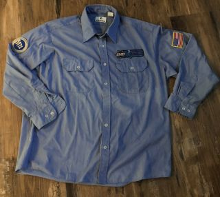 Mta Nyc York City Subway Work Shirt Sz Xl With Patches