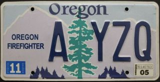 Vintage 2005 Oregon Firefighter License Plate
