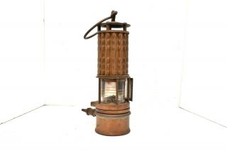 Antique Wolf Safety Lamp Brass Miner 