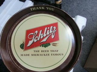 Vintage 1954 Schlitz Beer Co The Beer Made Milwaukee Famous Round Beer Tray