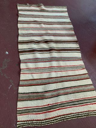 Antique Vtg Navajo Saddle Blanket Rug Striped Native American Indian Textile 28 "