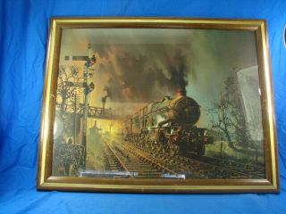 Framed Pendennis Castle Train Print By Barrie A F Clark Steam Engine Locomotive