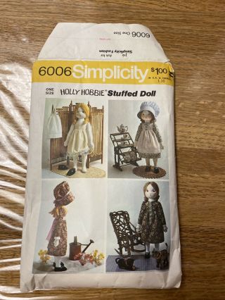 Vtg 1973 Simplicity Pattern 6006 Uncut Holly Hobbie Rag Doll & Clothes