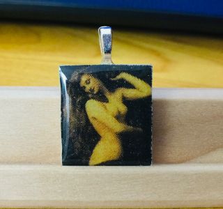 Upcycled Recycled Scrabble Tile Charm Pendant Vintage Lilith Witch Occult Hell