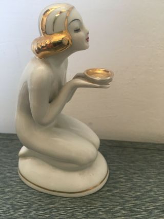 Antique Art Deco Poland Porcelain Figurine Very Fine Quality Giesche Bogudzice