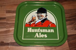 Vintage Huntsman Ales Beer Metal Bar Serving Tray Made In England - 13 " X 13 "