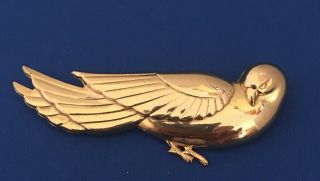 Vintage Coro Dove Brooch/pin Bird,  Sterling,  Signed,  About 3 - 7/8 " C.  1955.