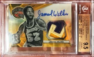 2014 - 15 Spectra Hall Fame Autograph Prizms Gold Jamaal Wilkes Patch Auto /10 Bgs