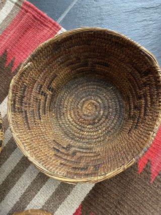 Antique Papago / Pima Basket With Zig Zag Design And Gorgeous Patina 1800’s