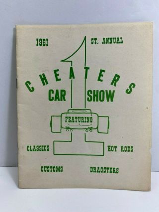 1961 1st Annual Cheaters Car Show Los Angeles,  California Souvenir Program Rare
