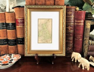 Framed 1887 Antique Map Great Britain England Ireland Scotland Wales