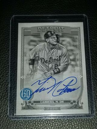 2020 Topps Gypsy Queen Miguel Cabrera Auto Black And White Parallel 46/50