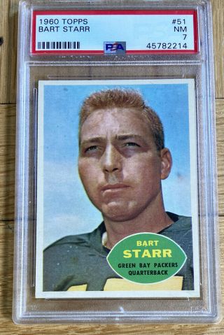 1960 Topps Football 51 Bart Starr Psa 7 Nrmt Green Bay Packers