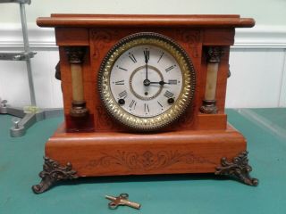 Antique All Seth Thomas Adamantine Mantle Clock Circa Early 1900 