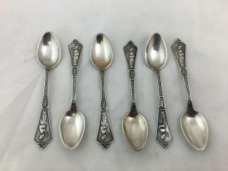 Gorham Japanese Pattern Sterling Silver Demitasse Spoon Set