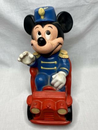 Vintage 1977 Walt Disney Mickey Mouse Band Leader Piggy Bank Animals Plus Inc
