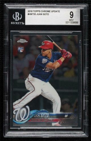 2018 Topps Chrome Update Target Exclusive Juan Soto Hmt55 Bgs 9 Rookie