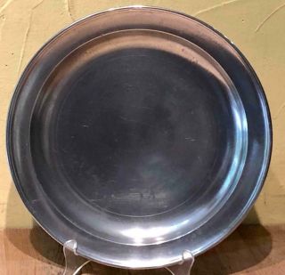 Antique American Pewter Deep Dish Plate,  " Boardman & Hart - York ",  C.  1835