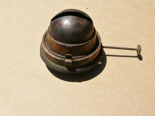 Vtg Antique Large Brass Railroad Lantern Burner Kerosene Oil Lamp