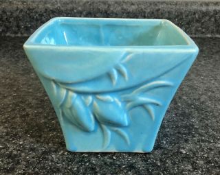 Vtg Mccoy Art Pottery Lily Bud Blue Flower Pot Excnt Buy - It - Now