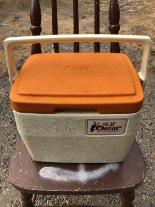 Vintage Coleman Lil Oscar Cooler 5272 Orange White 1982 Lunch Box Usa Made