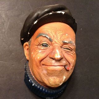 Vintage Bossons Chalkware Head - Hand Painted - Made In England - 1967 Boatman