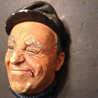 Vintage Bossons Chalkware Head - Hand Painted - Made in England - 1967 Boatman 2