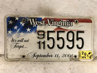 2014 West Virginia We Will Never Forget License Plate