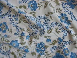 4 Panels - Vintage Floral Pinch Pleated Drapes/curtains Vinyl Backed
