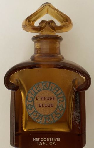 Vintage Amber Guerlain Paris Mitsouko Perfume Baccarat Bottle 4 1/2in