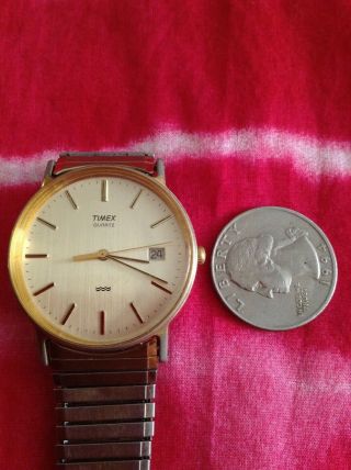Vintage Watch Timex Quartz Date La Cell T 43