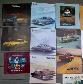 31 Vintage Car Brochures 1970 - 1979 Lincoln Mercury Plymouth And Pontiac 2