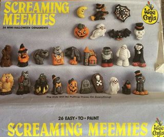 Vintage Halloween Screaming Meemies Ornament Set 1989