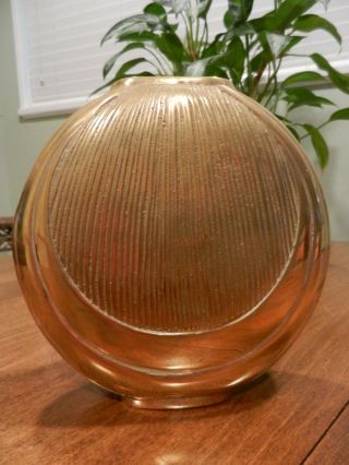 Vintage Art Deco Mid Century Modern Solid Brass Vase