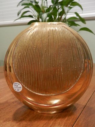 Vintage Art Deco Mid Century Modern Solid Brass Vase 3